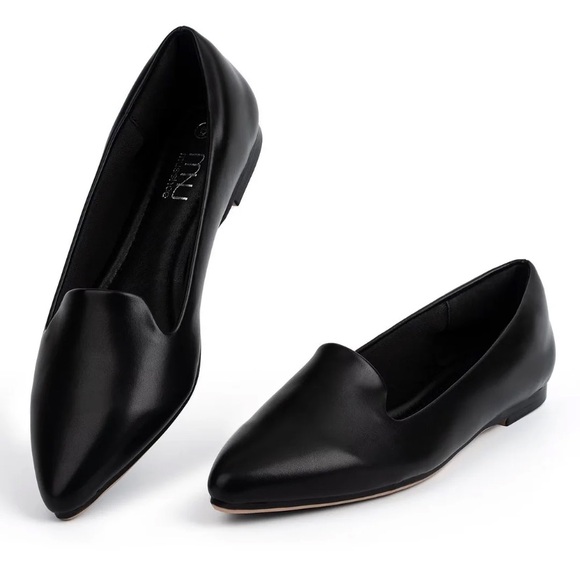Musshoe Shoes - Pointed Toe Black Women's Flats by Musshoe